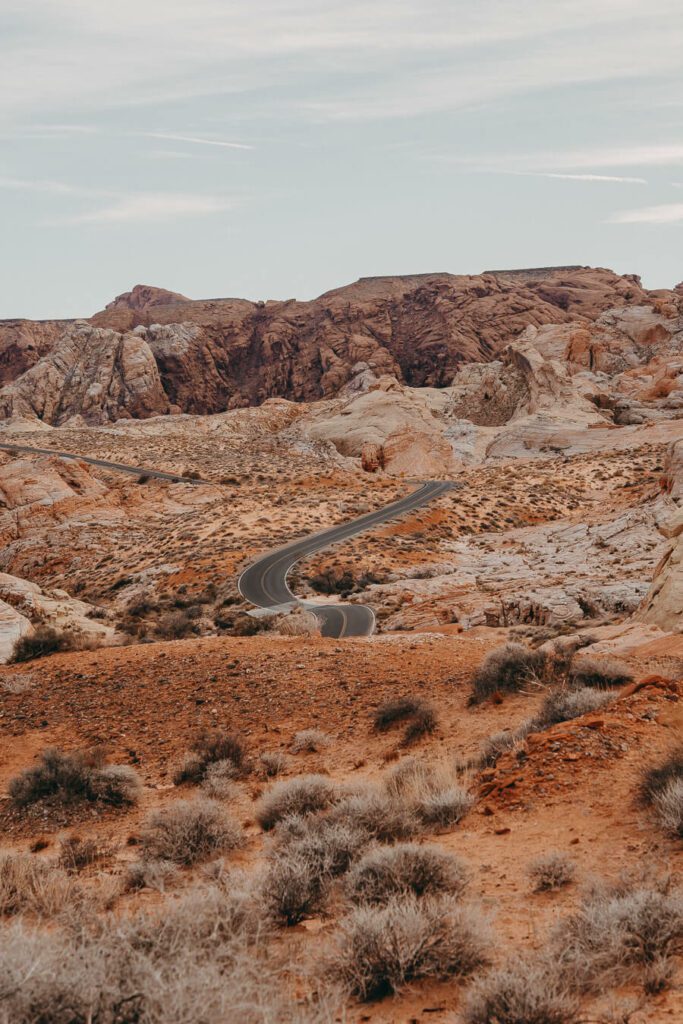 Valley of Fire State Park road and landscape